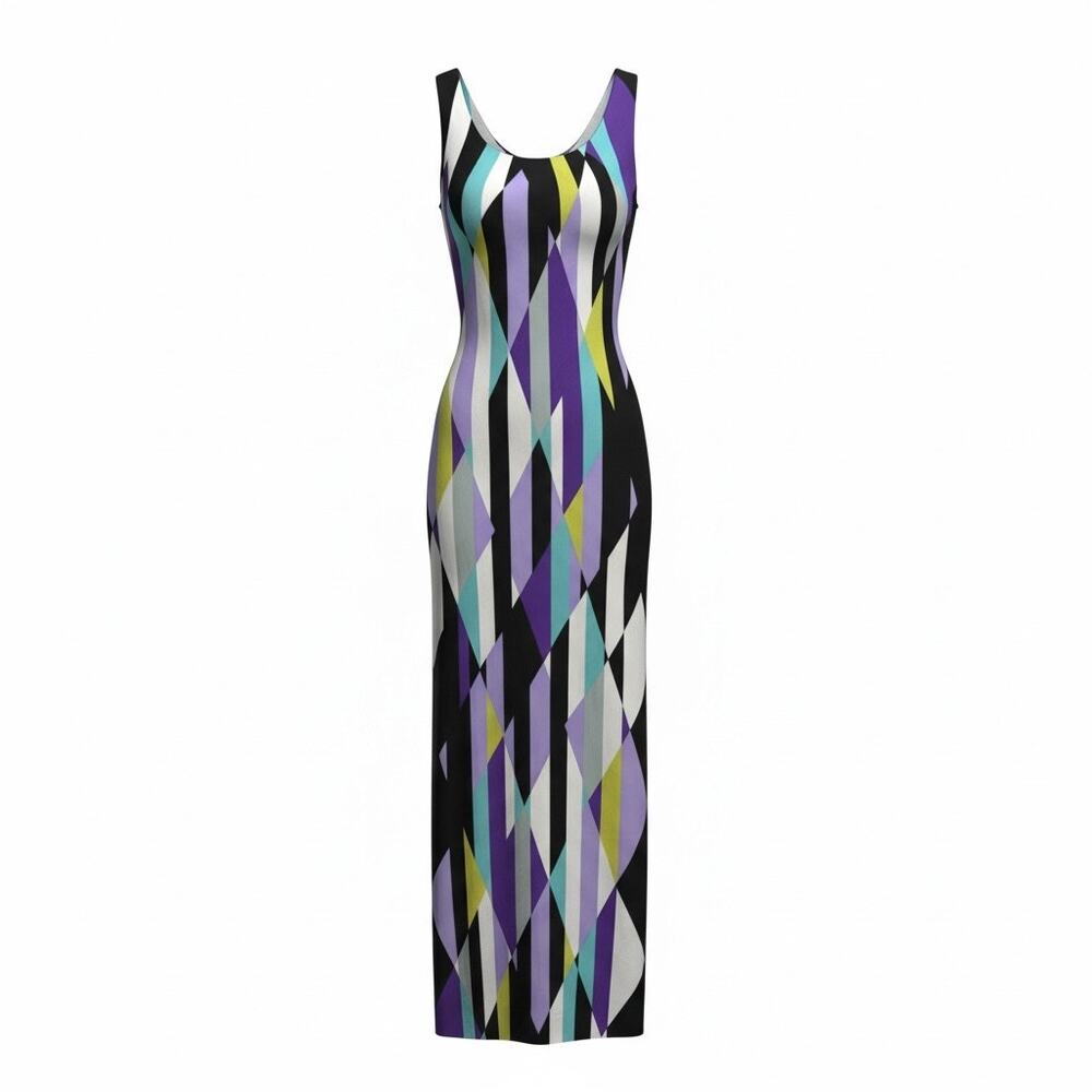 Colorful Size Small Emma & Michele Sleeveless Summer Maxi Dress